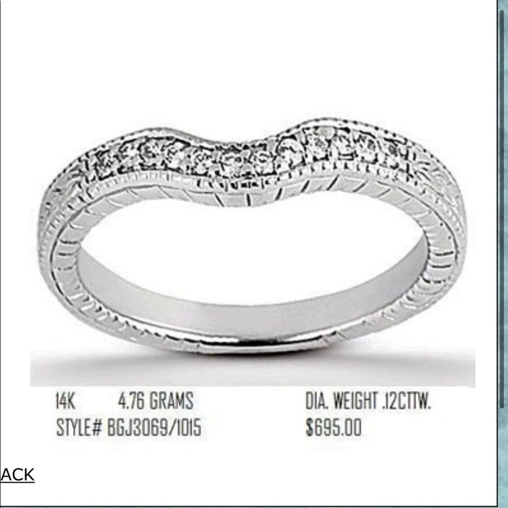 Wedding band 14k white gold